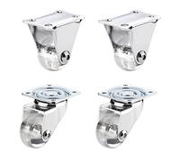 Castor Wheels Heavy Duty, Pack Of 4 Transparent Swivel S For Furniture,Small Moving Caster Trolley Polyurethane Pu,Diameter 35Mm,With Fixing Plate And Ball Bearings,With(Standard+Universa