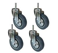 Castor Wheels Heavy Duty Swivel Stem Caster Wheels,Trolley Furniture Castor,Replacement Industrial Casters,Blue,Polyurethane Material,Set of 4,270kg Max Capacity,with Threaded Ste