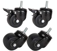 Castor Wheels Heavy Duty Thread M12 2.5Inch 3Inch Silent Nylon Casters For Furniture&Industrial Transport 800Kg1000Kg 1 Ton Swivel Wheel With Brake Quiet Rolling For Factory Warehouse 4 Pc