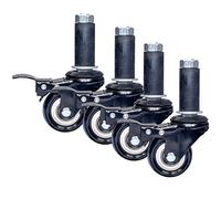 Castor Wheels Heavy Duty Threaded Stem Castors Polyurethane Swivel Caster With Brake Locks,for Φ25/30/38/40mm Round Tube,Screwed Bolt M12*60,Mute,Set Of 4