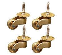 Castor Wheels,Office Chair, Threaded Stem Swivel,Vintage Castors for Furniture,Casters with 22mm,Polished Brass,200kg Load Capacity