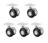 Castor wheels Plastic Wheels for trolleys, Replacement casters, Furniture Rotating, 5X Office Chair, Metal roof, and Sofa Replacing(Brake,41mm/1.6in)