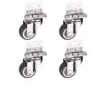 Castor Wheels Silent Soft Rubber Universal Casters With Brakes Non Damaging Floor Wheels For L Shaped Flower Racks Cribs Multi Purpose(4 no brake,2 Inch)