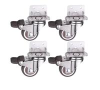 Castor Wheels Silent Soft Rubber Universal Casters With Brakes Non Damaging Floor Wheels For L Shaped Flower Racks Cribs Multi Purpose(4 with brake,2 Inch)