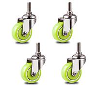 Castor Wheels,Small Wheels for Furniture,Trolley with Nylon,360 Degree Swivel Caster Wheels,Replacement Casters,Threaded Stem M10x25mm,4 Pcs,Green(brake40mm (Color : Universal, Siz