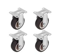 Castor Wheels Soft Rubber Wheel 4Pcs Furniture Caster 1/2 Inches Roller Wheel For Platform Trolley Chair Accessory Universal Swivel Caster Casters Wheels(2Inch Fixed)