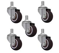 Castor Wheels Universal Rubber Caster Silent Home Swivel Pulley Suitable For Furniture Trolley 5 Pieces Casters Set(1.25inch)