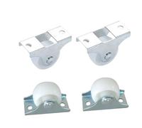 Castor Wheels White Rail Fixed Casters 1 Inch Caster Strong Plastic Wheel Small One-Way Wheel Hardware Accessories Furniture Casters Casters Wheels(10Pcs)