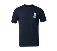 Castore England Cricket Unisex Essentials Crest Short Sleeve Tee, Navy French, S