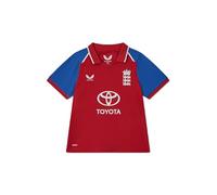 Castore England Cricket Unisex Kids T20 Replica Short Sleeve Shirt, Red Fiery, 2-3Y