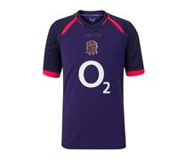 Castore England Rugby Unisex Alternate Replica Short Sleeve Shirt, Rhodonite/Maritim Blue/Dive Pink, 14 Years