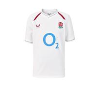 Castore England Rugby Unisex Home Replica Short Sleeve Shirt, White, 14 Years