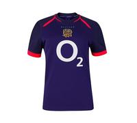 Castore England Rugby Women's Alternate Replica Short Sleeve Shirt, Rhodonite, Maritime Blue, Diva Pink, 20
