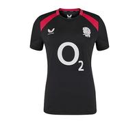 Castore England Rugby Women's Performance Short Sleeve Tee, Black, 12