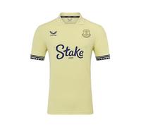 Everton FC Castore Women's Away Short Sleeve Shirt, Pastel Yellow, 14