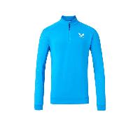 Castore Golf Flex Debossed 1/4 Zip LS Top - Ibiza Blue/White - L Size:
