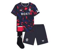 Castore Kids Rangers Third Minikit 2024 2025 Infants Caviar/Tomato 3-4 Years