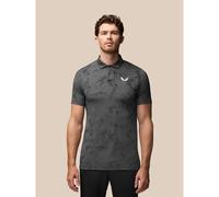 Castore Mens AerTek Geo Print Short Sleeve Golf Polo Colour: Gun Metal, Size: Large