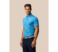 Castore Mens AerTek Geo Print Short Sleeve Golf Polo Size: Large, Colour: Blue