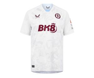 Castore Mens Aston Villa Away Shirt 2023 2024 Adults Brilliant White 3XL