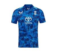 Castore Mens England ODI Shirt 2025 Adults Short Sleeve True Blue/Blue L