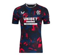 Castore Mens Rangers Third Shirt 2024 2025 Adults Caviar/Tomato M