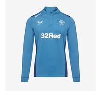 Castore Rangers 23 24 Players Training Midlayer Drill Top Deep Water