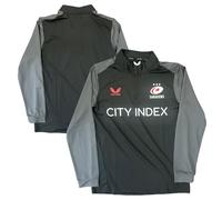 Castore Saracens Rugby 1/4 Zip Men's Black Quarter Zip Training Top (UK, Alpha, L, Regular, Regular, Black)