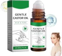 CastorGlo Organic Golden Castor Oil Roll-On, 30ml Organic Castor Oil Roll on for Belly, Face, Body, Natural Ingredients Women Massage Oils, Moisturizing and Gentle Effective Radiant Skin (1)