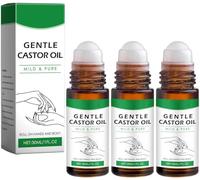 CastorGlo Organic Golden Castor Oil Roll-On, 30ml Organic Castor Oil Roll on for Belly, Face, Body, Natural Ingredients Women Massage Oils, Moisturizing and Gentle Effective Radiant Skin (3)