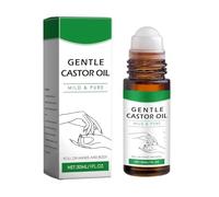Castorglo Organic Golden Castor Oil Roll On, Castor Oil Rose Quartz Roller Ball, Body Massage Cream for Dry Skin, Scar and Stretch Mark Removal