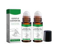 Castorglo Organic Golden Castor Oil Roll-On for Body Hair Skin Lip Eyebrow Pure Organic Cold Pressed Essential Oil,Or-ganic Castor Oil Roll on for Belly,Natural Ingredients Extracts (2)