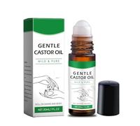 Castorglo Organic Golden Castor Oil Roll-On for Body Hair Skin Lip Eyebrow Pure Organic Cold Pressed Essential Oil,Or-ganic Castor Oil Roll on for Belly,Natural Ingredients Extracts (1)