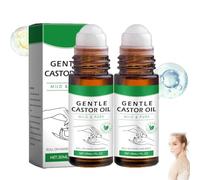CastorGlo Organic Golden Castor Oil Roll-On,Pure Organic Cold Pressed Essential Oil,Natural Ingredients Women Massage Oils,Castorglo Castor Oil Roll on for Belly, Face, Body (2 Pcs)
