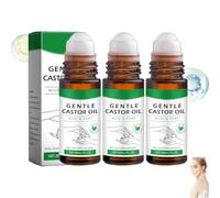 CastorGlo Organic Golden Castor Oil Roll-On,Pure Organic Cold Pressed Essential Oil,Natural Ingredients Women Massage Oils,Castorglo Castor Oil Roll on for Belly, Face, Body (3 Pcs)
