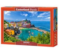 CASTORLAND 1000 Piece Jigsaw Puzzle, Vernazza, Cinque Terre, Italy, Mediterranean Coast, Fishing Boats, Puzzle for Adults, C-105298-2