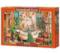 CASTORLAND 1000 Piece Jigsaw Puzzles, The Bath Fantasy, Luxurious Bathroom, Peacock and Exotic Birds, Ornate, Vibrant Art., Adult Puzzle, C-105380-2