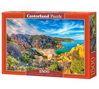 CASTORLAND 1500 Piece Jigsaw Puzzle, Costa Paradiso, Sardinia, Mediterranean, Italy, Rock Formations and Pristine Sand, Adult Jigsaw Puzzle, C-152254-2