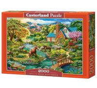 CASTORLAND 2000 Piece Jigsaw Puzzles, Idyllic House with Horses, Landscape, Rural View, Adult Puzzle, Castorland C-200931-2