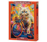 CASTORLAND 500 Piece Jigsaw Puzzles, Kitten's Floral Ride, Animal Puzzle, Kitten, Adult Puzzle, Castorland B-54015