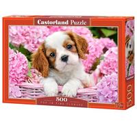 Castorland B-52233 Hobby Panoramic Pup in Pink Flowers Jigsaw Puzzle, 500 Pieces Set, Multi