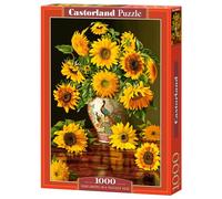 Sunflowers in a Peacock Vase