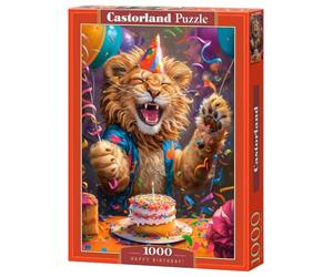 Castorland C-105359-2 1000-Piece Jigsaw Puzzle Happy Birthday Lion Party Scene Funny Animal Scene For Adults
