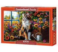 CASTORLAND Castorland C-105342-2 1000-Piece Jigsaw Puzzle Blooming Cat with Charming View for Adults