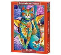 Castorland Hobby Panoramic Feline Fiesta Jigsaw Puzzle, 1500 Pieces Set