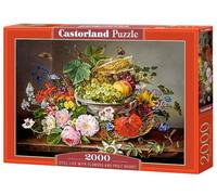 Castorland Hobby Panoramic Still Life with Flowers and Fruit Basket Jigsaw Puzzle, 2000 Pieces Set