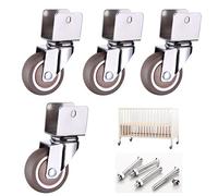 Castors 1.5 Inches Swivel Caster Wheels with U Bracket, Pack of 4, Inner Diameter, TPE(Universal,25mm/1in)