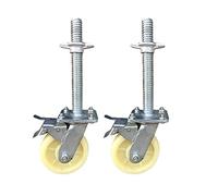Castors 2PCS,Caster Wheels with Brakes Moving Scaffolding Wheel Heavy Duty Swivel Castors Load 400Kg(White)