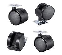 Castors 4x Black Swivel Castors Wheels Furniture Trolley Moving Caster Wheels Stroller Bed Replacement Caster Wheel With Screw Single Plate Caste (4 Pcs Wi