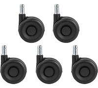 Castors Castors For Furniture 63mm Office Chair Swivel Castor Wheels with Circlip 11x21mm A Set of 5 Load Bearing 200kg Silent Rubber Double Whee